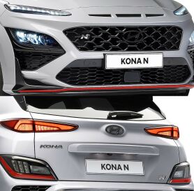Hyundai Emblems black - Set front & rear, Kona N