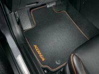 Floor mats, velour with orange accent, Kona OS