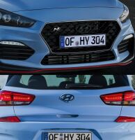 Hyundai Emblems black - Set front & rear, i30N Hatchback